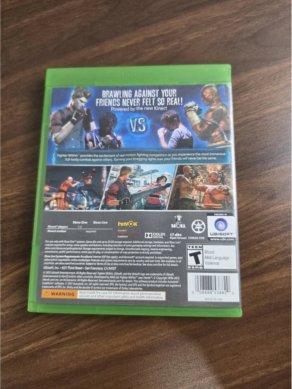 Ubisoft Fighter Within Xbox One T 2013 Fighting Boxing Kinect Multiplayer NTSC